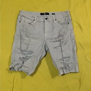 Distressed Gray Men Shorts